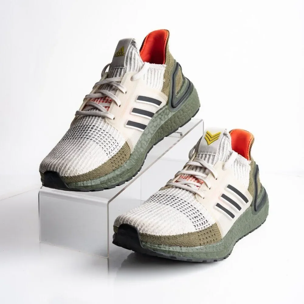 Adidas Ultra Boost 19 Mens Athletic Sneakers olive Green beige US 8.5 EU 42 New